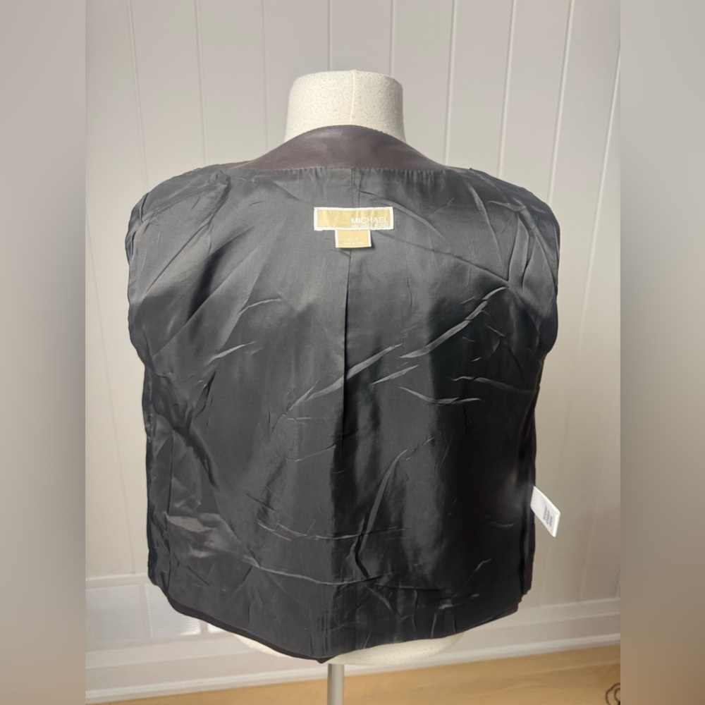 Michael Michael Kors Genuine Leather Jacket – Brown, Women’s XS - Picture 6 of 7